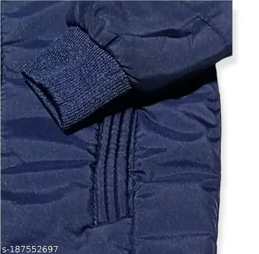 Blue jacket with zipper closure