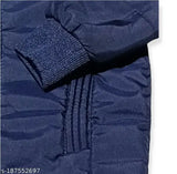 Blue jacket with zipper closure
