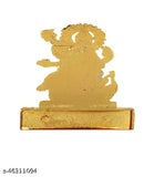 Metal Alluring Idol SARSWATI figurine, golden plated, 5.5cm x 8cm x 5.5cm, Indian origin