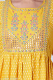 Rayon embroidered Anarkali gown, printed combo, three-quarter sleeves for women, L (bust size 40in), India