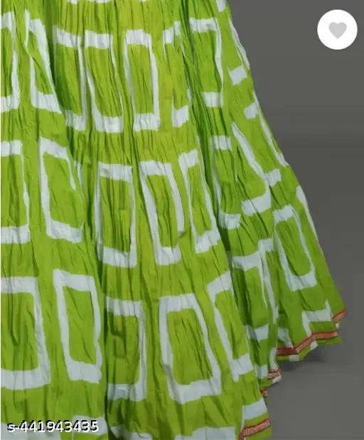 Cotton printed net full-length skirt by YOZZ, free size from India