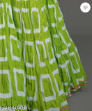 Cotton printed net full-length skirt by YOZZ, free size from India