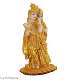Gold plated poly resin Krishna idol statue (19x11x11 cm), ideal for home decor and living room. Indian craftsmanship