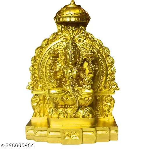 Poly resin Hindu god idol, Lord Mahalakshmi statue, 10cm x 14cm x 4cm Indian Lakshmi figurine on altar
