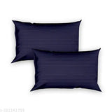 Midnight blue, superfine 300TC Glace cotton fitted queen double bedsheet set with 2 pillow covers, ideal for home or hotel use