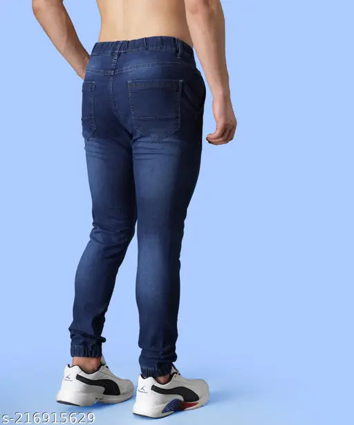 Dark blue denim solid jeans for men by Zaysh, size 28/30/32/34/36 - Indian-made quality comfortwear