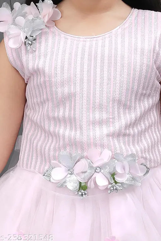 Embellished net sleeveless frock dress for trendy girls (4-10 years), Indian-made children's fashion