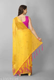 Beautiful multi-thread embroidered saree with elephant design, soft super net fabric and separate dupion silk blouse, showcasing cutwork border on pallu. Colors: mustard yellow, off white, black, steel gray, sky blue. Indian origin