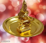 Brass Annapurna MATA Goddess figurine, 1.5" x 1" x 1.5", Indian deity of food and prosperity