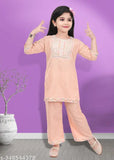 Rayon printed maxi length 3/4 sleeve kurtis and palazzo set for girls casual and party wear - Starcase Produce