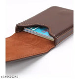 Sonrisa PU Leather Business Card Holder, brown, compact credit card case with magnetic closure for office essentials