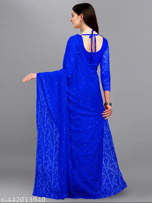 Rasal net saree 703, free size, self-design, single net piece, Indian origin