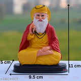 Delicate, colorful Guru Nanak Ji idol from India, beautifully crafted with beads and a serene expression