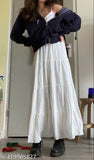 Viscose Rayon solid white skirt for women and girls - versatile, stylish, and suitable for various occasions