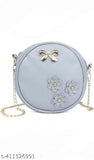 Light blue floral embellishment clutch purse