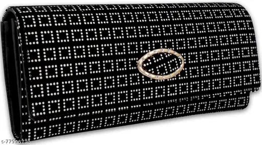 Black and gold sequin clutch purse, with multiple card slots