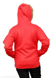 Red jacket with zip closure, hooded