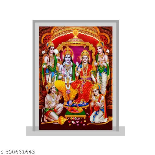 Multicolor Acrylic Ram Darbar idol for car or home decoration, suitable for desk or office study table, 9 x 7.5 x 2 cm. Divine religious showpiece