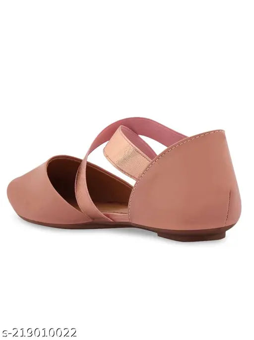 Synthetic pink bellies slip-on ballerinas by Stylestry, comfortable casual wear from India