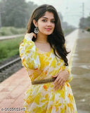Printed georgette kurta with long sleeves, featuring a vibrant Indian combo pattern. Size options: XS, S, M, L, XL, XXL