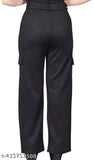 Stylish cargo pants with pockets and zip closure, girls' fashion clothing