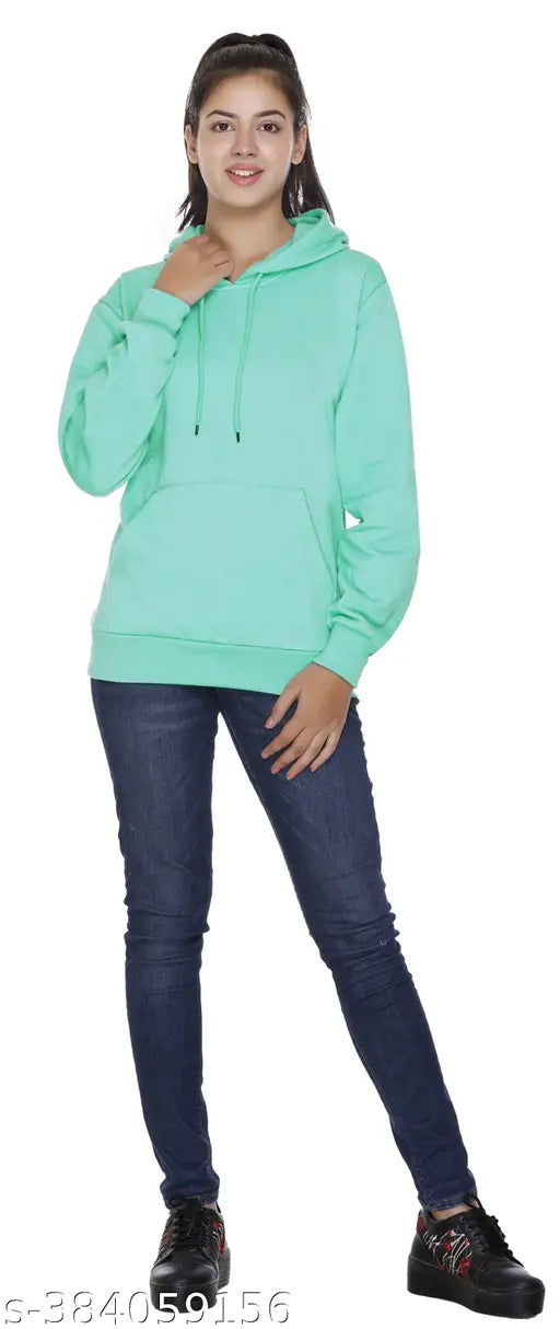 Fleece sweatshirt, solid-color women's sweatshirt by Nidhil Fashion, made in India