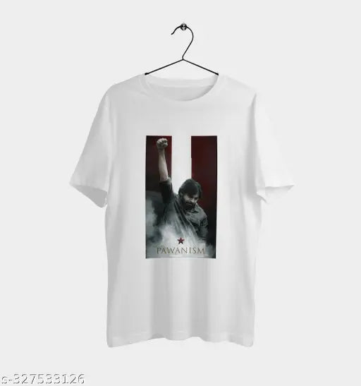 Pawan Kalyan printed polycotton round neck half sleeves men's T-shirt - ultra soft, comfortable, lightweight