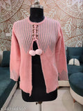 Premium Rich look Stylish Women Hair Wool Trendy Ladoo designed Cardigan for Winters
