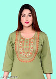 Womens straight embroidered red woolen kurta