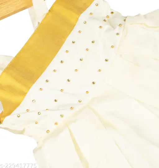 Girls chanderi silk lehenga choli set, embellished and printed for South Indian celebrations
