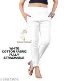 White stretchy cigarette pants, pack of 2
