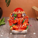 Orange synthetic resin Panchmukhi Hanuman Ji statue for home decor, gifting protection from evil eye