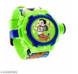 Green and blue digital watch with Scooby Doo character, 12-hour timer