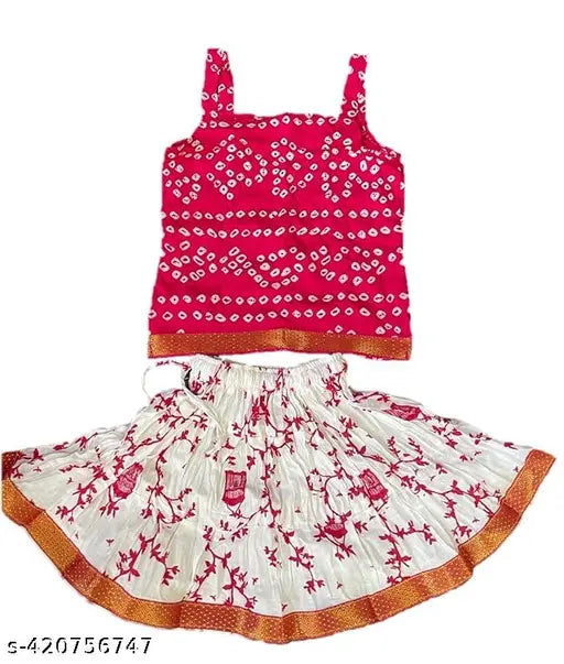 Tie-dye effect, soft cotton lehenga choli for girls - vibrant abstract print, easy to carry, India origin