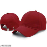 Baseball cap, red cotton, adjustable, men's fashion cap, designer cap, women's cap for girls, phirsein brand, pack of 2