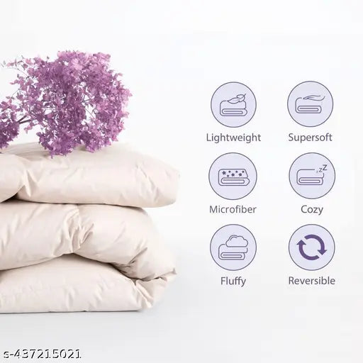 220 GSM Reversible Microfibre Polycotton Comforter Blanket Single Bed, AC Comforter Single Bed, Quilt, AC Blanket-60x90 Inches