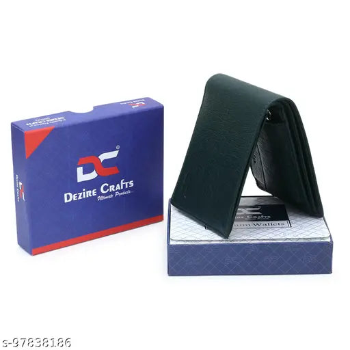 Brown PU leather men's formal wallet with 2 compartments, trendy ethnic design - ideal for evening parties and travel