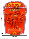 Orange polyresin Panchmukhi Hanuman door plate, exquisite Indian home decor" (104 characters)