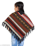 Soft woolen Discoveryline girls poncho, printed pattern, sleeveless design for 2-3 years old, Indian origin