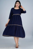 Navy blue kameez with gold embroidery, long skirt