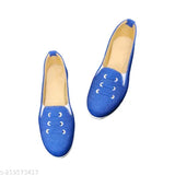 Blue synthetic loafers for women's everyday wear, perfect for school, college, or weddings