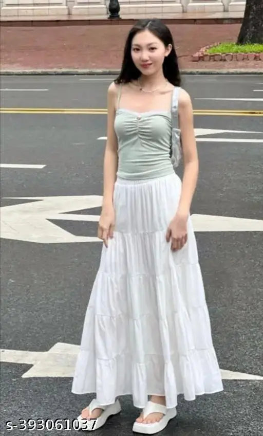 Stylish Rayon solid-colored skirt for women, India origin