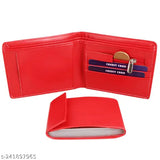 Red PU Zipper Album, two-compartment formal/casual wallet for men, high-quality artificial leather from India