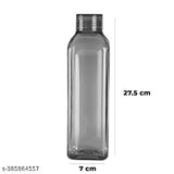 Black leak-proof fridge water bottle combo for home/office/gym & school (6 pack of 1L), freezer safe, BPA-free, eco-friendly hydration solution