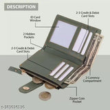 Faux leather women's travel card holder, 7 card slots, trendy ethnic formal evening party design