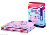 Soft pink flannel swaddle blanket, 90cm x 90cm, organic cotton, LazyToddler brand