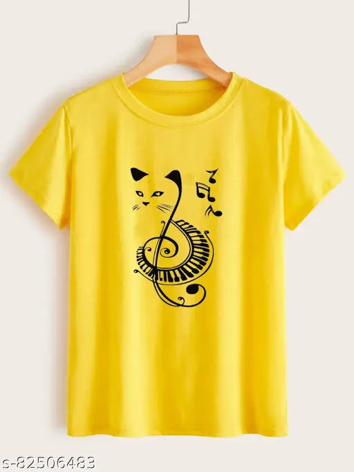 Cotton blend graphic print women's t-shirt, short sleeves, vibrant design, available in sizes S-XXL