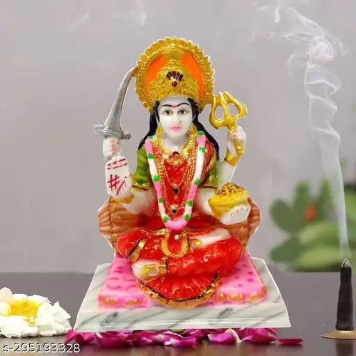 Polyresin Santoshi Mata statue, 65-inch Indian god idol for home decor or office pooja temple, 12cm x 10cm x 16cm