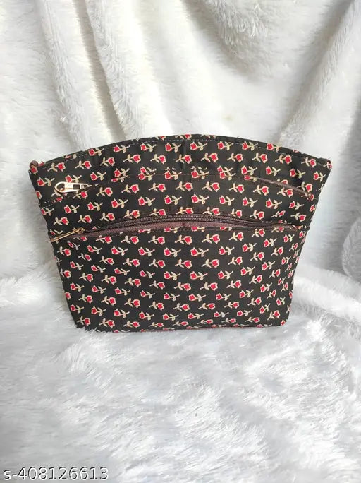 Stylish 5 chain Ikkat Sling bag with red cherry blossom pattern and two pockets