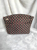 Stylish 5 chain Ikkat Sling bag with red cherry blossom pattern and two pockets